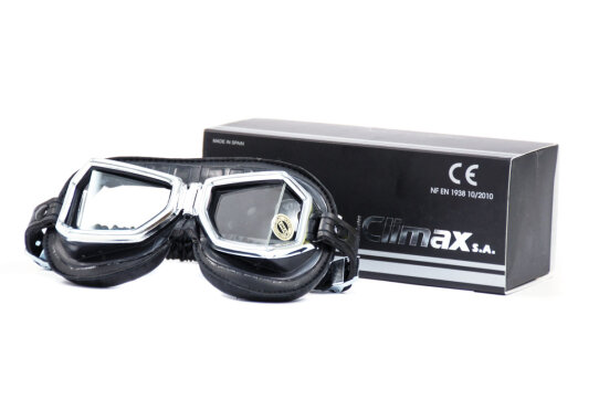 Motorradbrille CLIMAX 513 SNP - Chrom/Schwarz