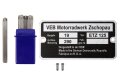 Typenschild für MZ ETZ 125 mit Schlagzahlen und Kerbnägeln