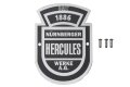 Emblem, Typenschild f&uuml;r Hercules mit Kerbn&auml;geln