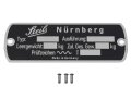 Typenschild f&uuml;r Steib, LS 200 mit Kerbn&auml;geln