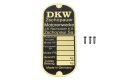 Typenschild lang f&uuml;r DKW - Zschopauer Motorenwerke - Messing, mit Kerbn&auml;geln