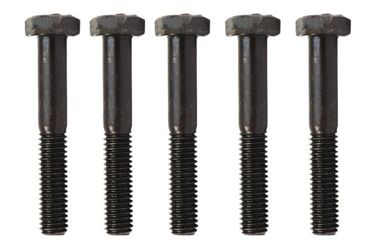 5 x Schraube M6x45 Sechskant DIN 931 - schwarz