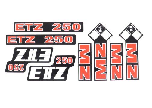 Schriftzug, Aufkleber Komplettsatz für MZ ETZ 250