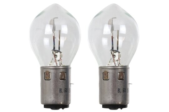 2 x Glühbirne Bilux 6V, 15W/15W BA20d (Glühlampe)