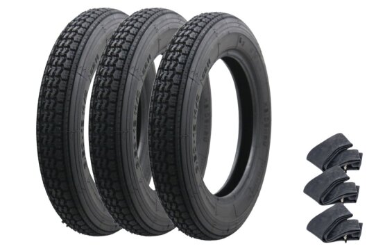 Reifensatz HEIDENAU für Zündapp Bella R150, R200 - mit Ersatzrad - 3.50 x 12