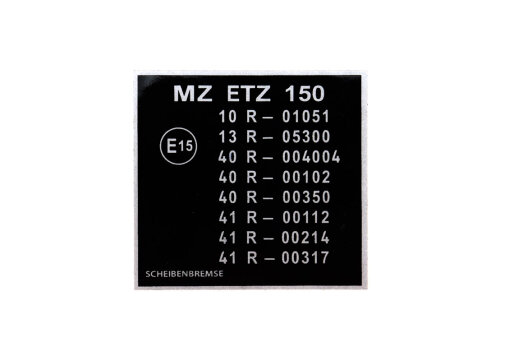 Aufkleber zum Lenkkopf für MZ ETZ 150 - schwarz