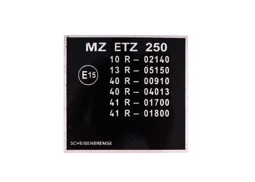 Aufkleber zum Lenkkopf für MZ ETZ 250