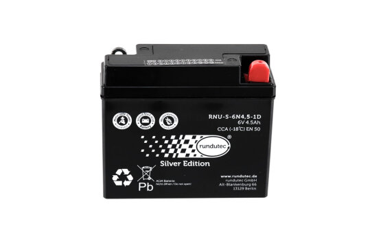 Batterie 6V 4,5 Ah für SIMSON KR51/1, KR51/2, SR4-2, SR4-3, SR4-4