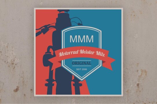 MMM - Aufkleber "Logo - rot / blau"