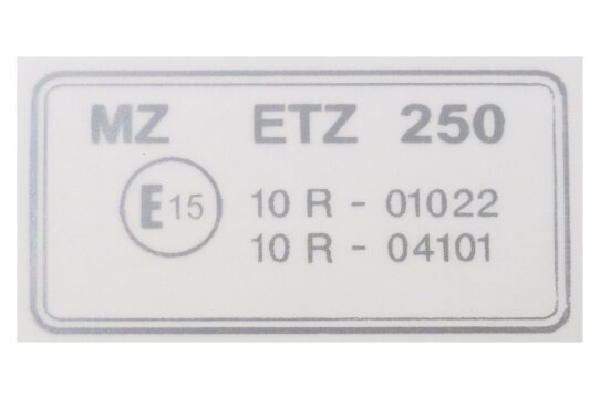 Aufkleber (klein) zum Lenkkopf für MZ ETZ 250 -...