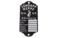 Typenschild für Zündapp BELLA, 175 S, 200 S, 201 S, 250 S