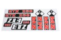 Schriftzug, Aufkleber Komplettsatz für MZ ETZ 250 - 8-teilig, rot