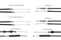 Bowdenzug-Satz für BMW R60/6 - Standardlenker, flach