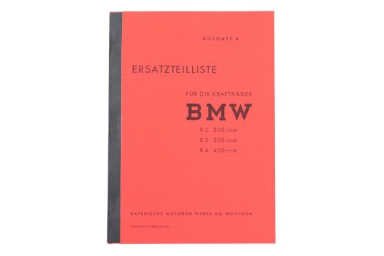 Ersatzteil-Liste, Ersatzteilkatalog für BMW R2 Serie 1-5, BMW R3, BMW R4 Serie 1-5