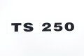 Schriftzug (Klebefolie, Aufkleber) für MZ TS 250 für Seitendeckel - schwarz