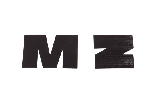 Buchstaben M und Z (Embleme) zum Tank für MZ ETZ 125, 150, 251, 301 - schwarz