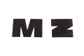 Buchstaben M und Z (Embleme) zum Tank für MZ ETZ 125, 150, 251, 301 - schwarz