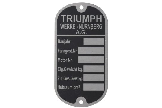 Typenschild für Triumph (TWN)
