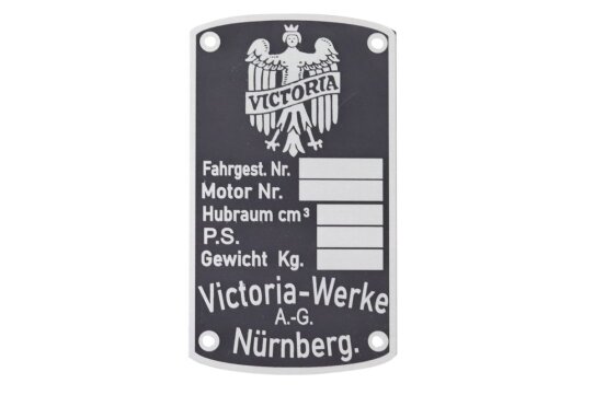 Typenschild mit Adler für VICTORIA Motorrad